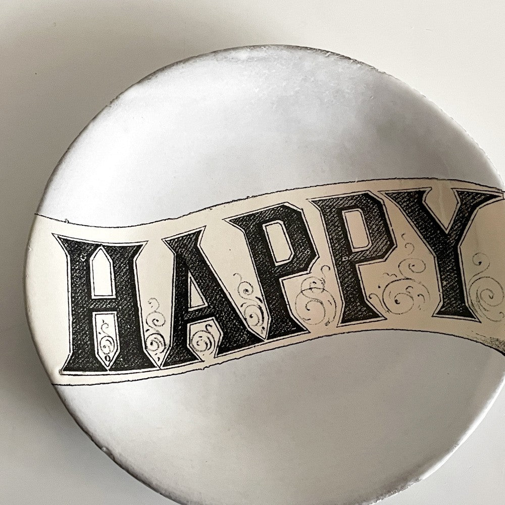 アスティエ・ド・ヴィラット ASTIER de VILLATTE ジョンデリアン JOHN DERIAN ハッピー Happy スモールプレート W14cm 陶器 フランス ■