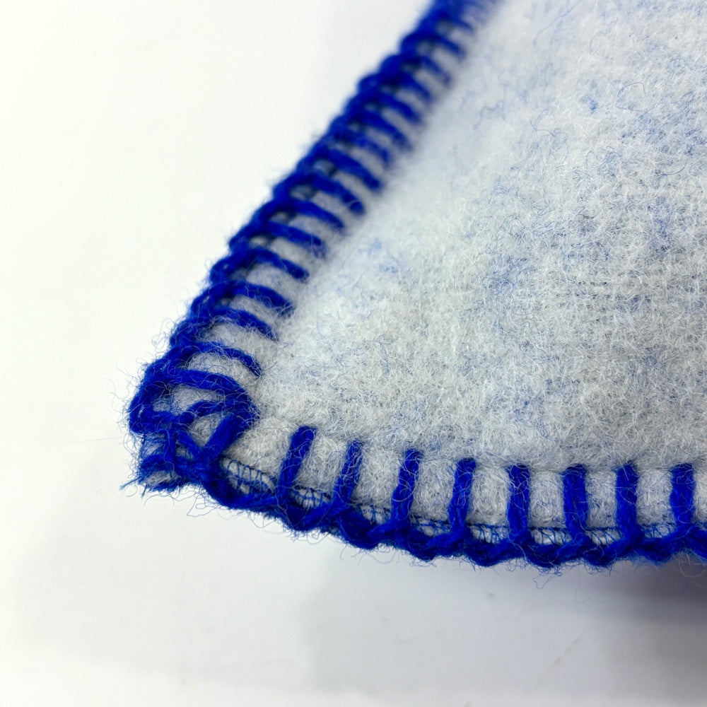 バーバリー BURBERRY EKD ニットウール クッション 馬上の騎士 ジャガード織 51×51cm ブルー フランス ●