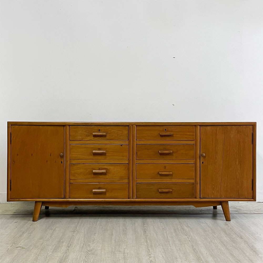 ヒッカドゥワ HIKKADUWA チーク無垢材 サイドボード キャビネット W190cm 鍵付き収納 バリ家具 アジアン ●