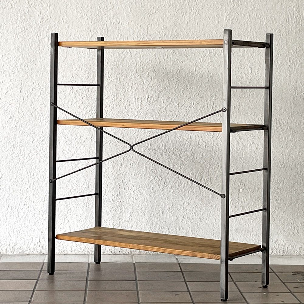 アクメファニチャー ACME Furniture グランビュー GRANDVIEW オープンシェルフ 3段 W85cm ハックベリー材×アイアン インダストリアルデザイン 定価￥52,800- ◇