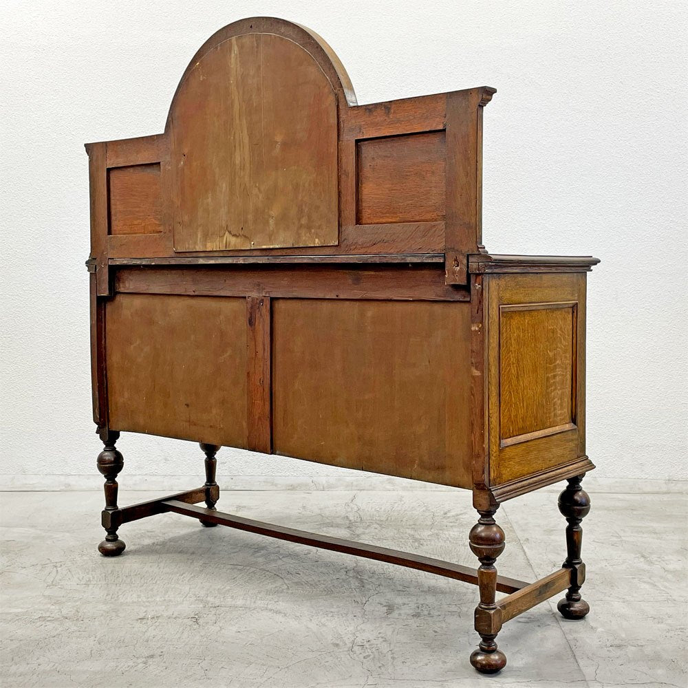 UKビンテージ オーク材 ミラーバック サイドボード Oak Mirror back Sideboard cabinet 英国家具 アンティーク イギリスビンテージ 〓