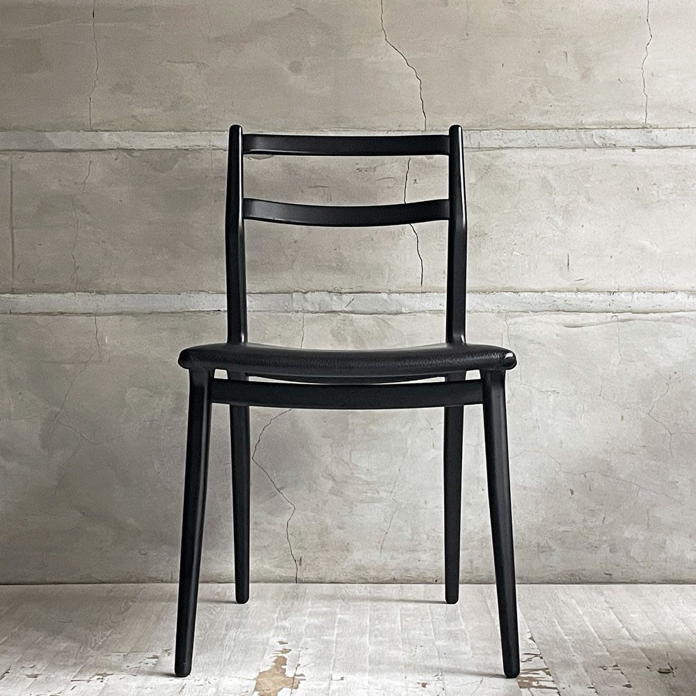 天童木工 TENDO インパラチェア Impala Chair ダイニングチェア ブラック レザー 本革 佐々木敏光 ジャパニーズミッドセンチュリーモダン C  ♪