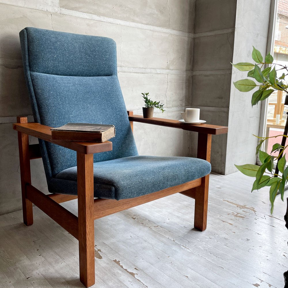 ゲタマ GETAMA GE163A 1Pソファ ラウンジチェア イージーチェア ハイバック オーク無垢材 ハンス・J・ウェグナー ビンテージ 北欧家具 希少 ♪