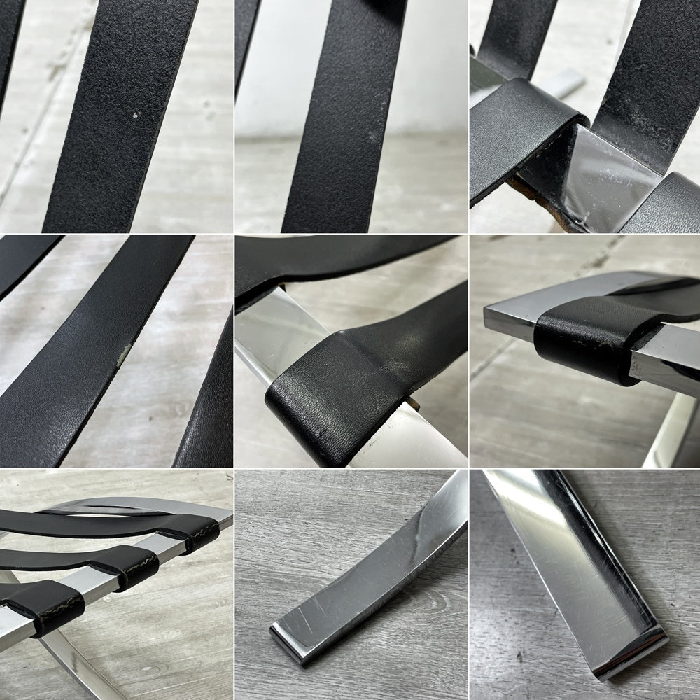 ミース・ファン・デル・ローエ バルセロナチェア Barcelona Chair リプロダクト品 本革 1シーターソファ モダンデザイン ●