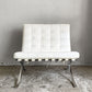 バルセロナチェア Barcelona Chair 1シーター レザー ホワイト リプロダクト品 1シーターソファ ミース・ファン・デル・ローエ モダンデザイン ■