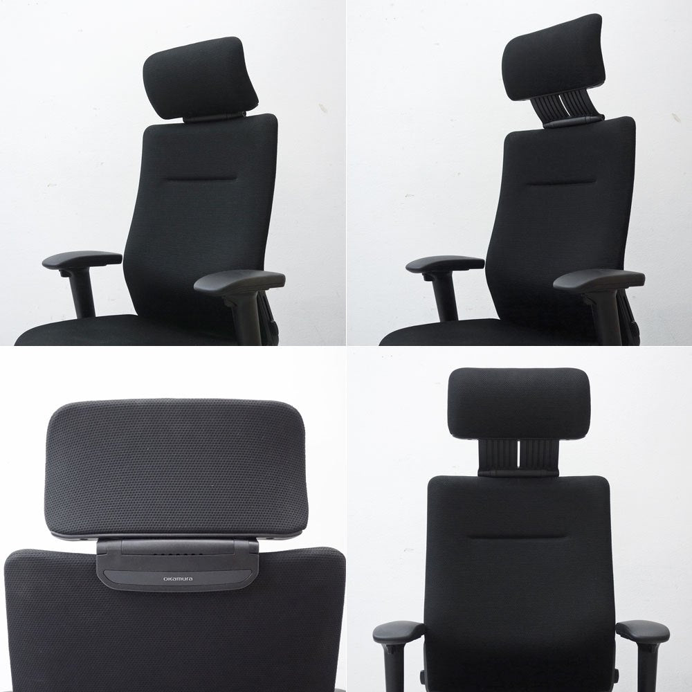 オカムラ okamura コーラル Choral オフィスチェア デスクチェア エクストラハイバック 可動ヘッドレスト ランバーサポート ブラック ●
