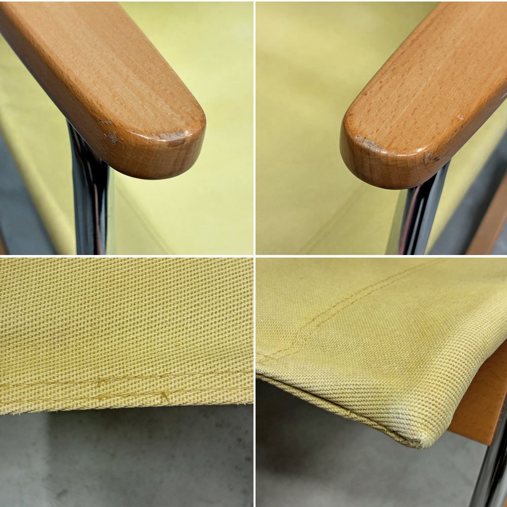 ニーチェア S NY chair S ロッキングチェア ラウンジチェア キャンバス イエロー 新居猛 廃盤 希少 ◎