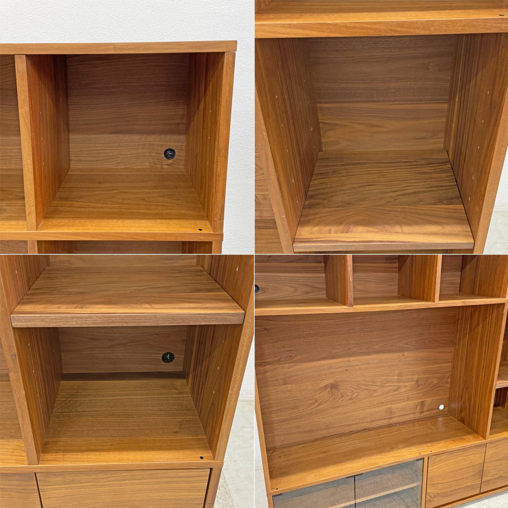 無印良品 MUJI スタッキングキャビネット Cセット ウォールナット材 W162cm AVボード 壁面収納 ナチュラル シンプルモダン 〓