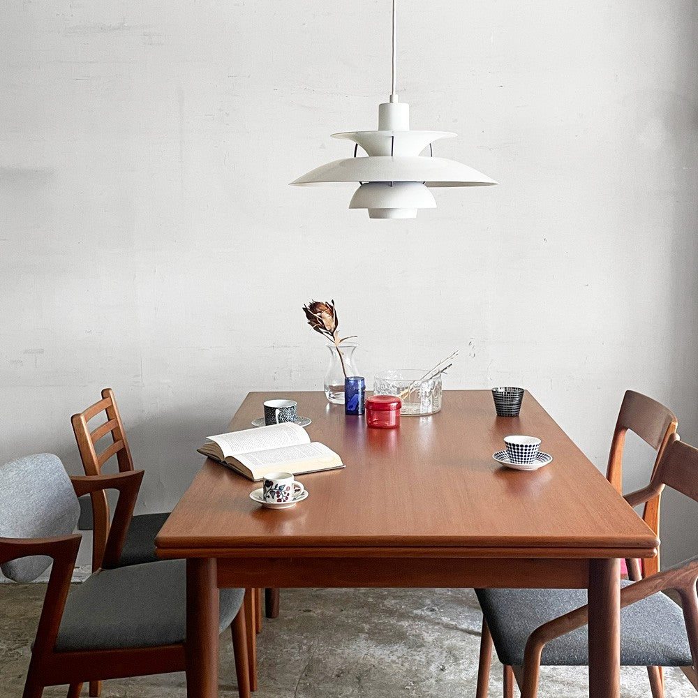デンマークビンテージ Danish Vintage エクステンション ダイニングテーブル チーク材 伸長式 ドローリーフ 北欧家具 ■