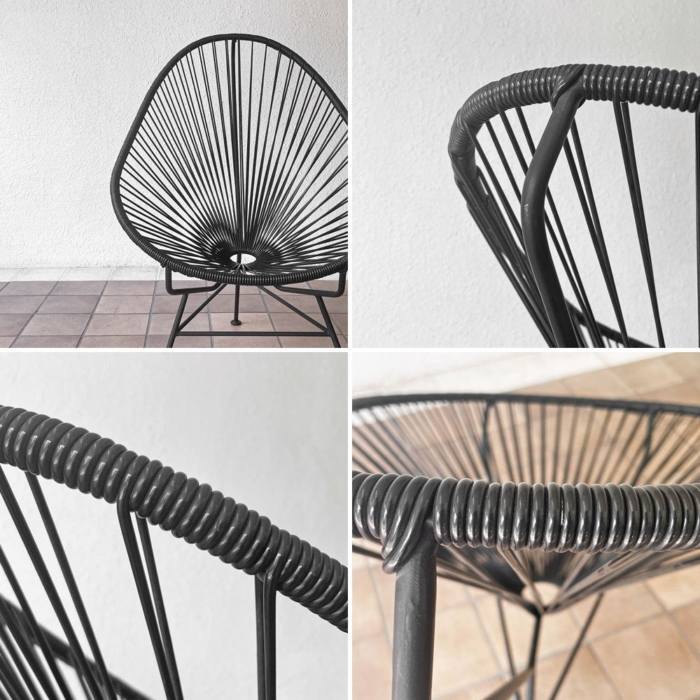 メトロクス METROCS アカプルコチェア Acapulco Chair ブラック アウトドアチェア PVCコード ブラックスチール ハンドメイド メキシコ 定価￥70,400- ◇