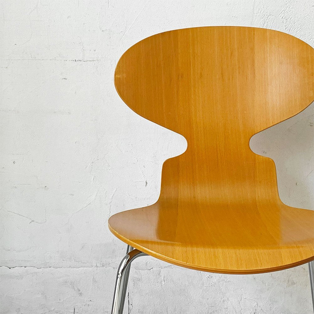 フリッツハンセン Fritz Hansen アントチェア 4本脚 ナチュラルビーチ ラッカー アルネ・ヤコブセン 北欧家具 ★