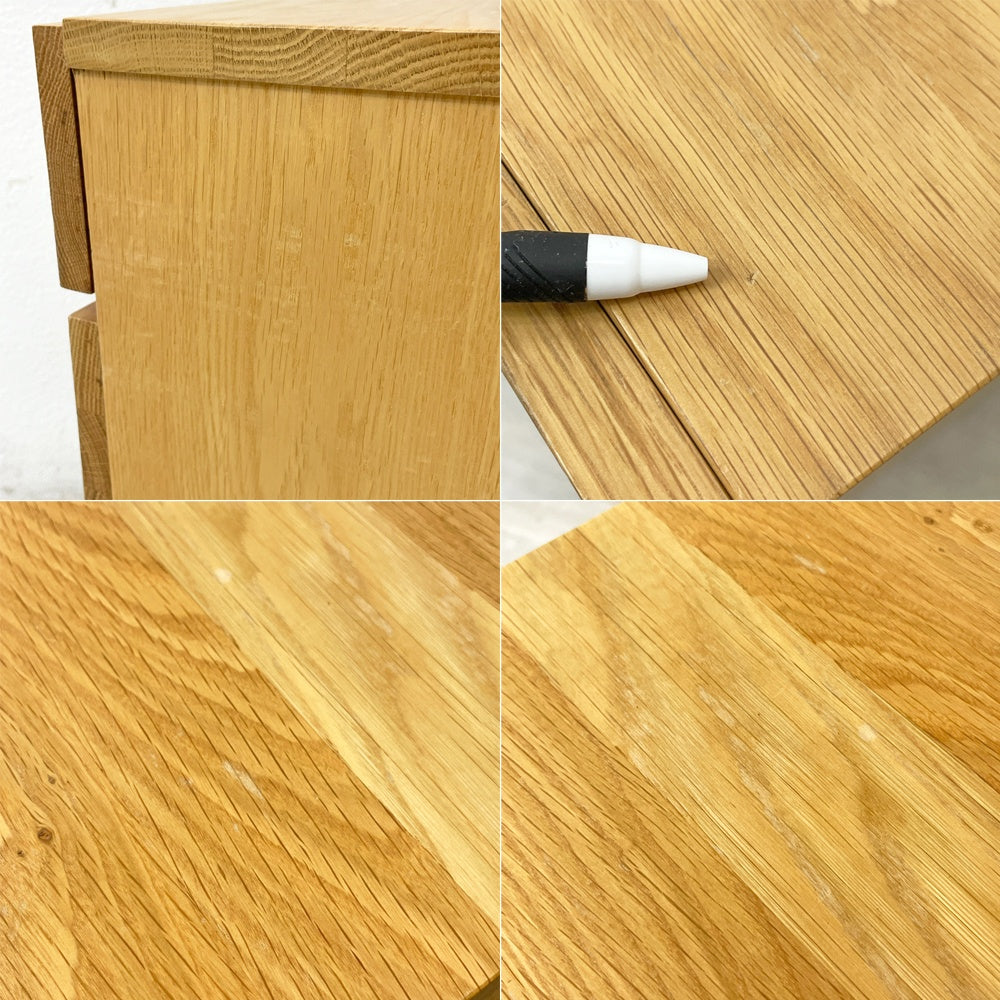 無印良品 MUJI デスクワゴン デスクキャビネット 袖机 オーク材 キャスター付 抽斗2杯 ナチュラル ●