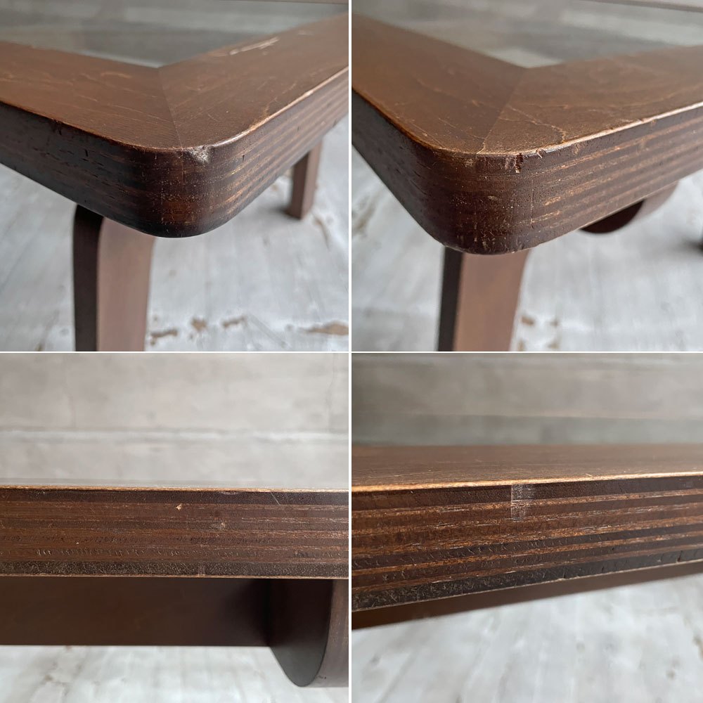グラフ graf ナラティヴ Narrative サブロク 3/6 コーヒーテーブル ワイド  Coffee Table Wide w120cm ブラウン ガラス天板 ローテーブル シナ材 定価¥176,000- ♪