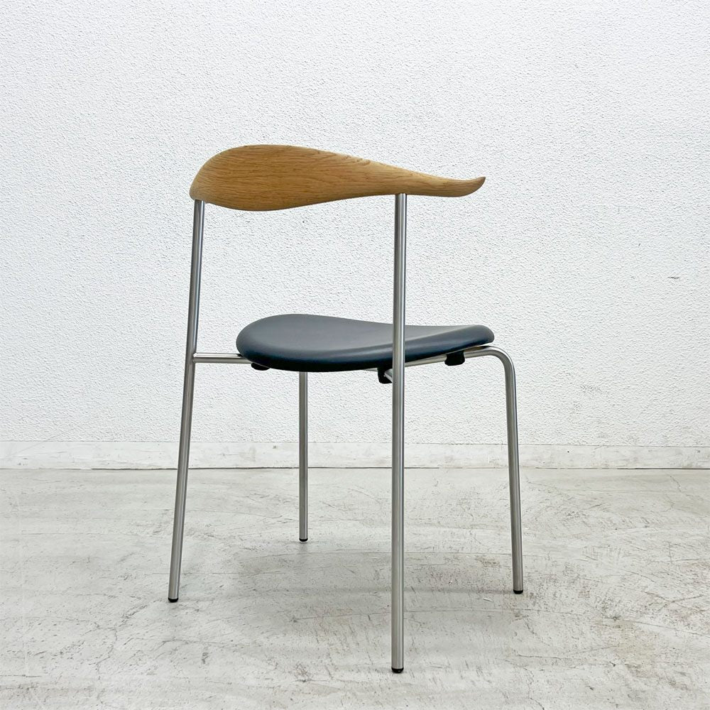 カールハンセン＆サン Carl Hansen & Son CH88P ダイニングチェア オーク材 本革 ハンス J. ウェグナー スチールレッグ デンマーク 北欧家具 美品  〓