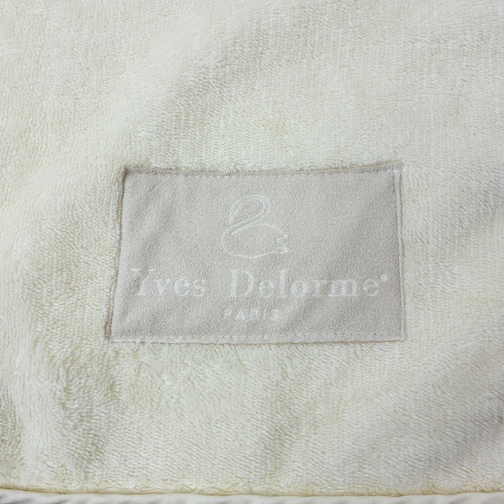 イヴドローム Yves Delorme 綿毛布 コットンブランケット ハーフサイズ イエロー フランス ●