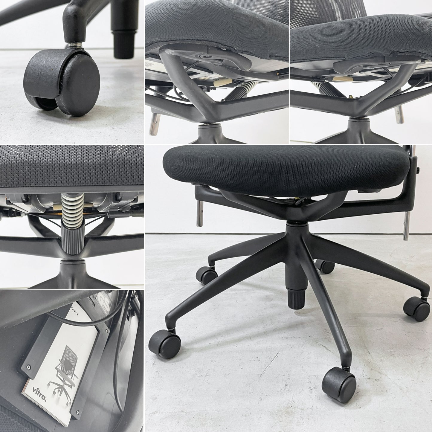 ヴィトラ vitra メダ2チェア MEDAⅡ オフィスチェア デスクチェア 昇降機能 リクライニングロック ブラック アルベルト・メダ 現状品 ●