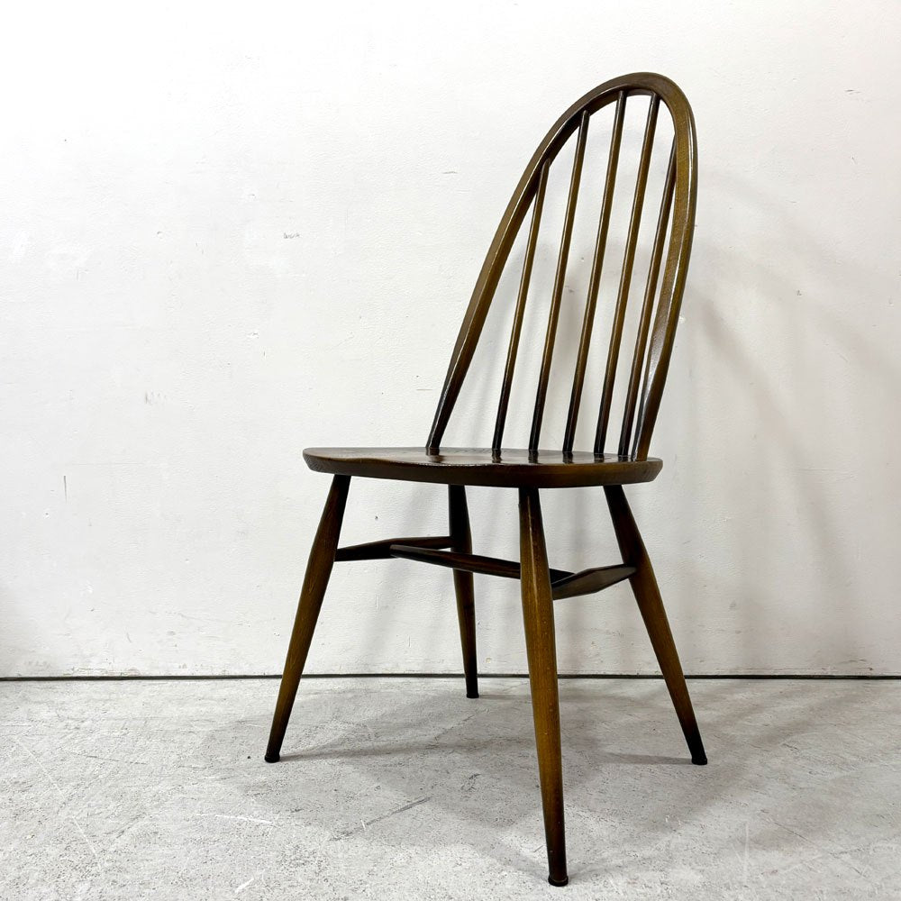 アーコール Ercol クエーカーチェア ダイニングチェア ハイバック エルム材 × ビーチ材 UKビンテージ 英国家具 ●