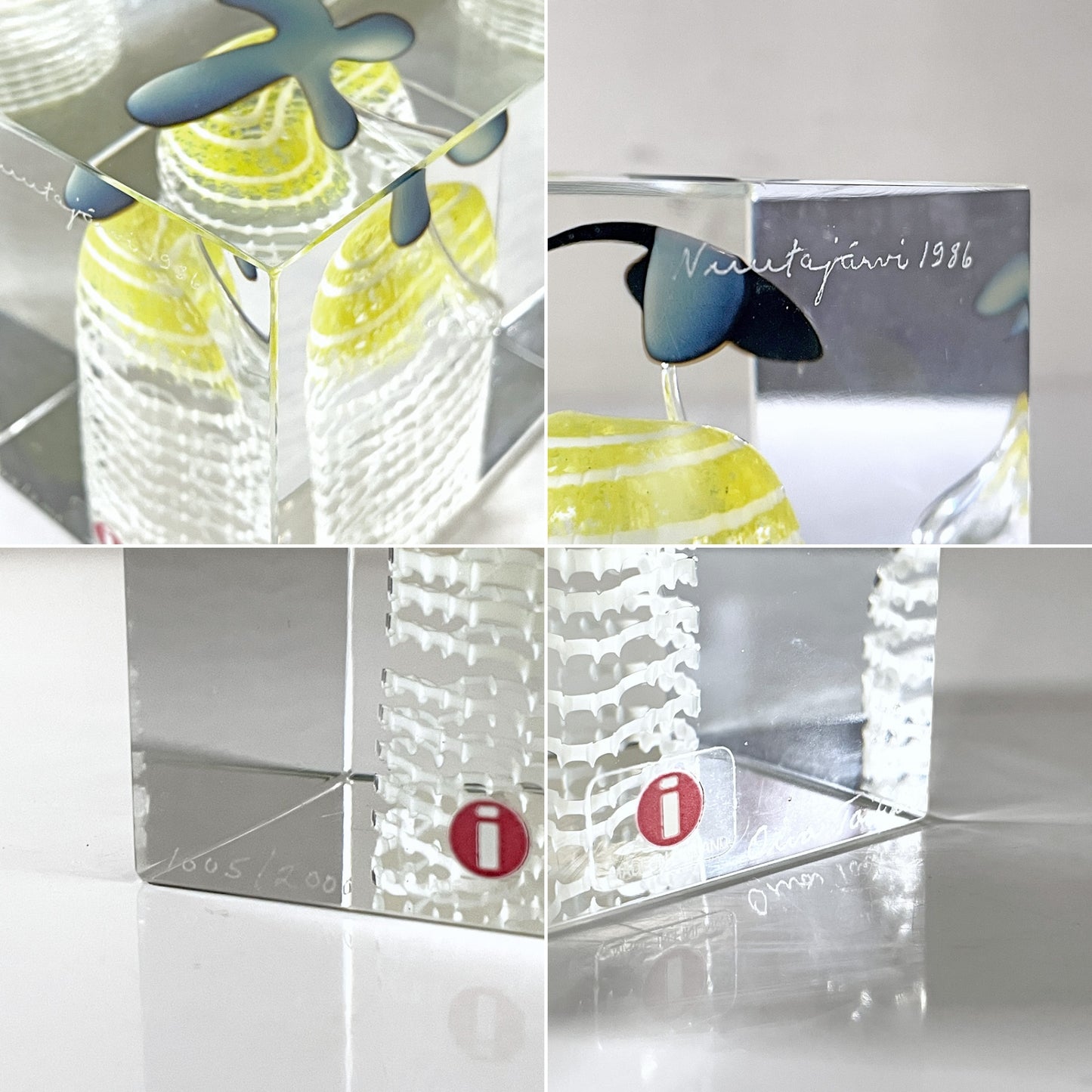 ヌータヤルヴィ Nuutajarvi イッタラ iittala アニュアルキューブ Annual Cube 1986 オイバ・トイッカ 1005/2000 北欧雑貨 ビンテージ 希少 ■