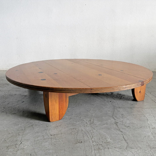 アクタス ACTUS × 広松木工 hiromatsu F1テーブル ガラ GALA サークルテーブル ローテーブル 座卓 ラウンド Φ168cm パイン材 参考価格￥453,200- B 〓