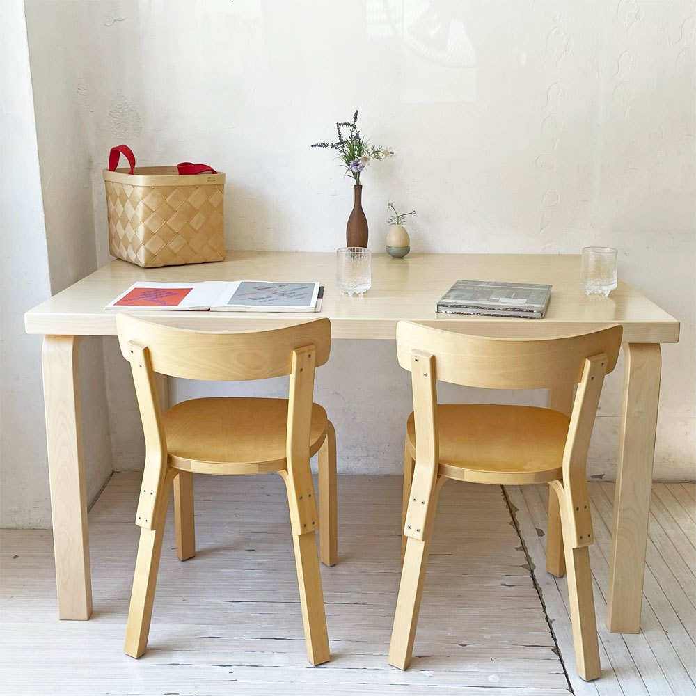 アルテック artek TABLE 82B ダイニングテーブル バーチ材 ラッカー W135×D85 アルヴァ・アアルト 北欧 デンマーク 定価￥261,800- ★