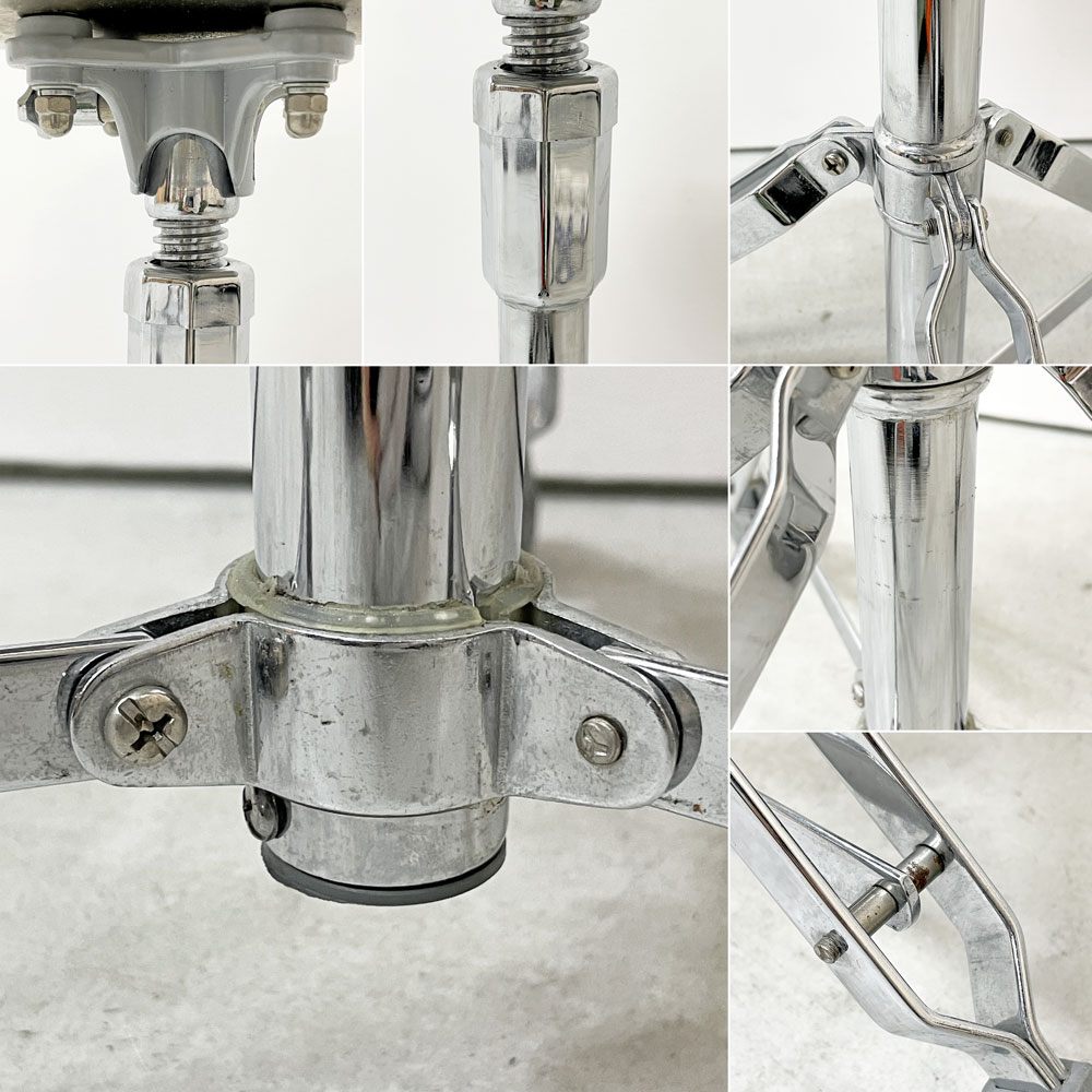 ダルトン DULTON X2 ビートスツール BEAT STOOL 回転式 無段階高さ調節 スチール クローム 折り畳み 廃番 C ●