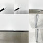 USMモジュラーファニチャー USM Haller ハラーテーブル ワーキングデスク ダイニングテーブル W150cm アジャスター パールグレーラミネート(ホワイト) 高さ調整機能付 〓