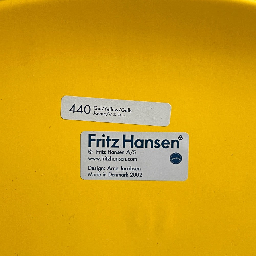 フリッツハンセン Fritz Hansen アントチェア ANT CHAIR 4本脚 イエロー ラッカー仕上げ 2002年製 アルネ・ヤコブセン デンマーク 北欧家具 ■