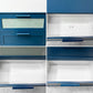 イケア IKEA ブリネス BRIMNES 3ドロワー チェスト 箪笥 ブルー系カラー 磨りガラス スウェーデン ●