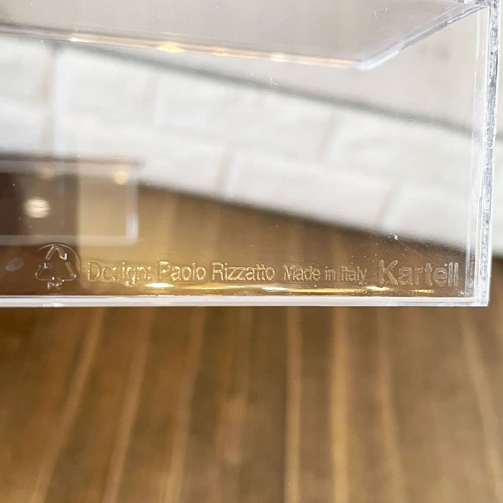 カルテル Kartell ジョリー JOLLY サイドテーブル クリスタル W40cm パオロ・リザット Paolo Rizzatto イタリア 定価￥31,300- ◎