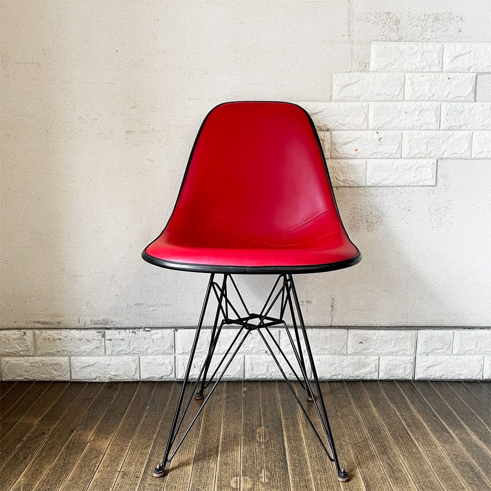 ハーマンミラー Herman Miller サイドシェルチェア セカンド 2nd FRP ナウガレザー エッフェルベース C&R イームズ ビンテージ ◎
