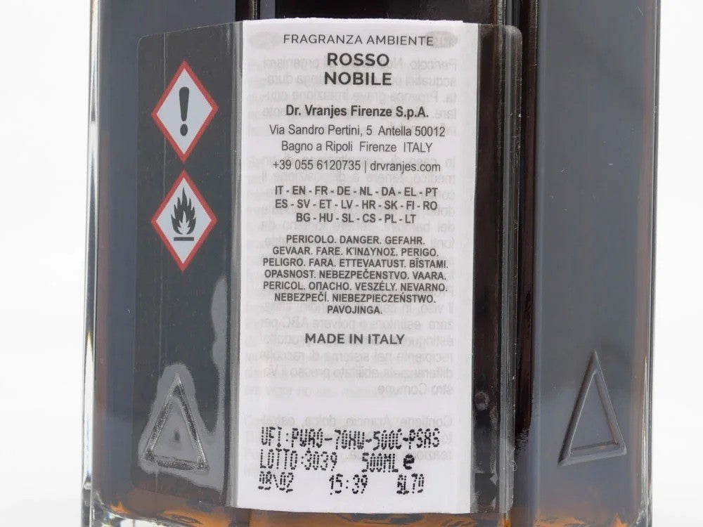 ドットール・ヴラニエス Dr. Vranjes ロッソ ノービレ ROSSO NOBILE ルームフレグランス 500ml 40周年記念 未使用品 スティック付き IDEE取扱い ●