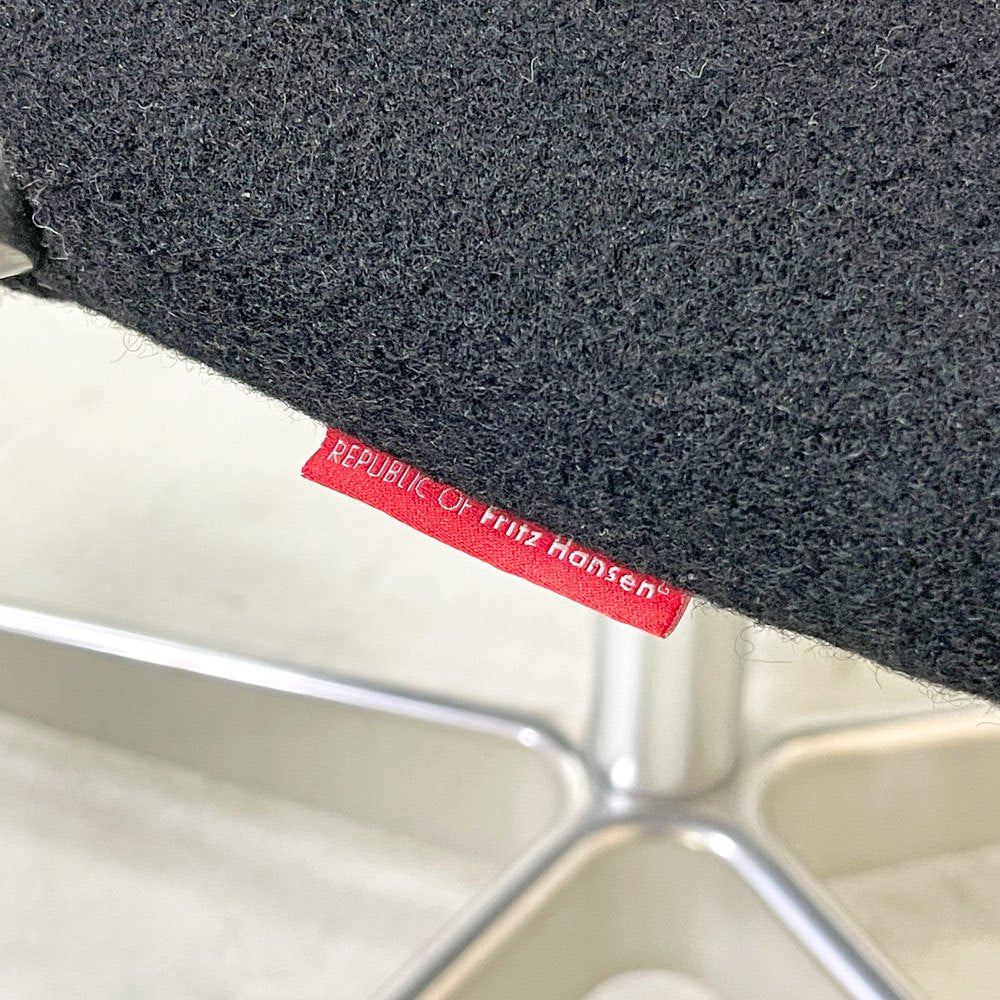 フリッツハンセン Fritz Hansen オックスフォード OXFORD チェア アームチェア ハイバック キャスター 昇降機能 ブラック アルネ・ヤコブセン 2008年製 ●