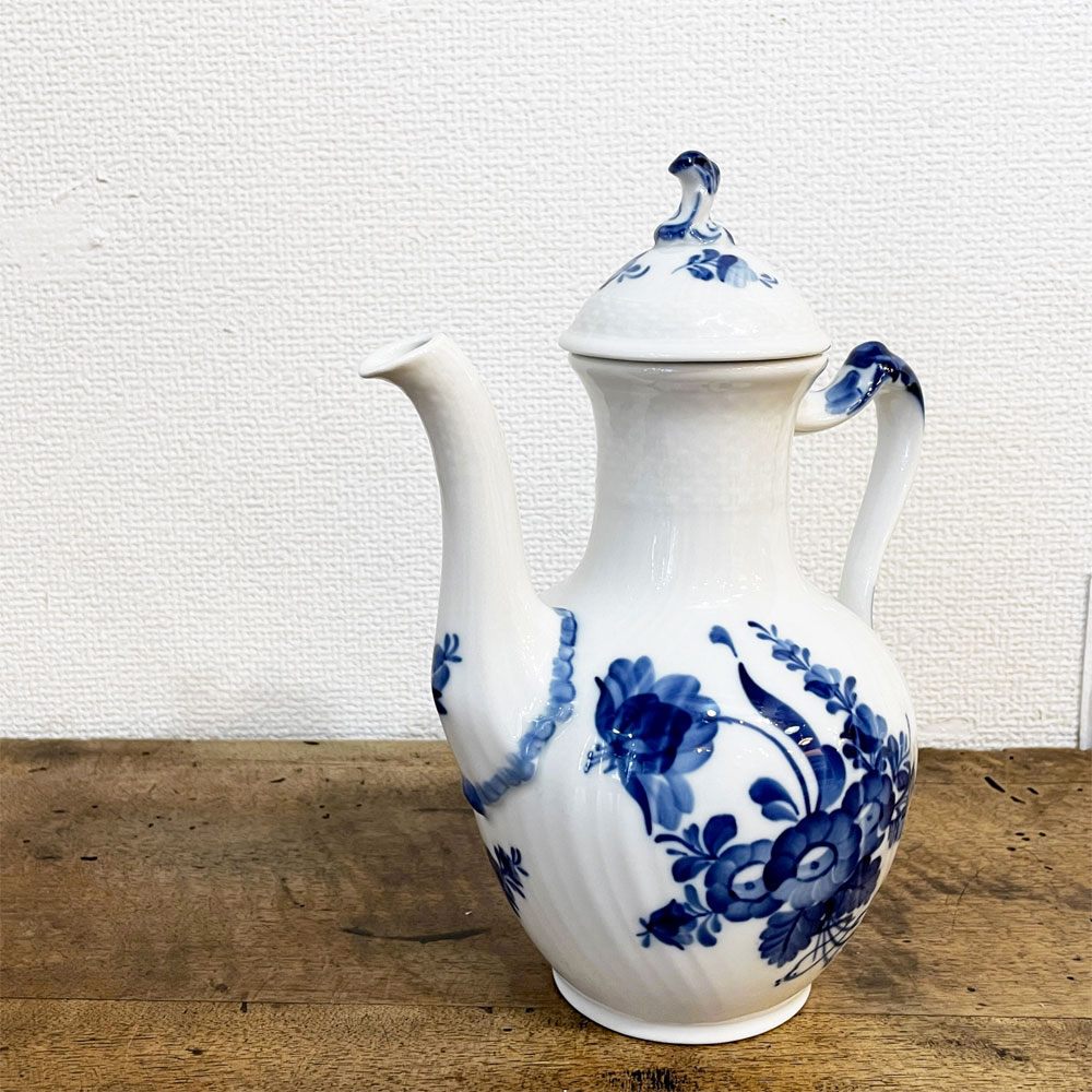 ロイヤルコペンハーゲン ROYAL COPENHAGEN ブルーフラワー Blue Flower カーブ Curved コーヒーポット デンマーク 北欧食器 廃番 ◎