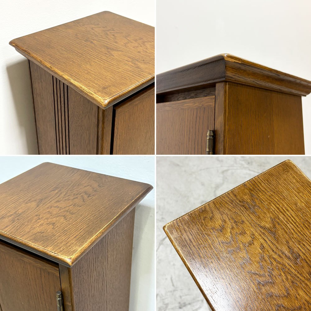 オーク材 キャビネット 小型収納 花台 H80cm 棚板4枚 ロイズアンティークス Lloyd's Antiques 購入品 ●