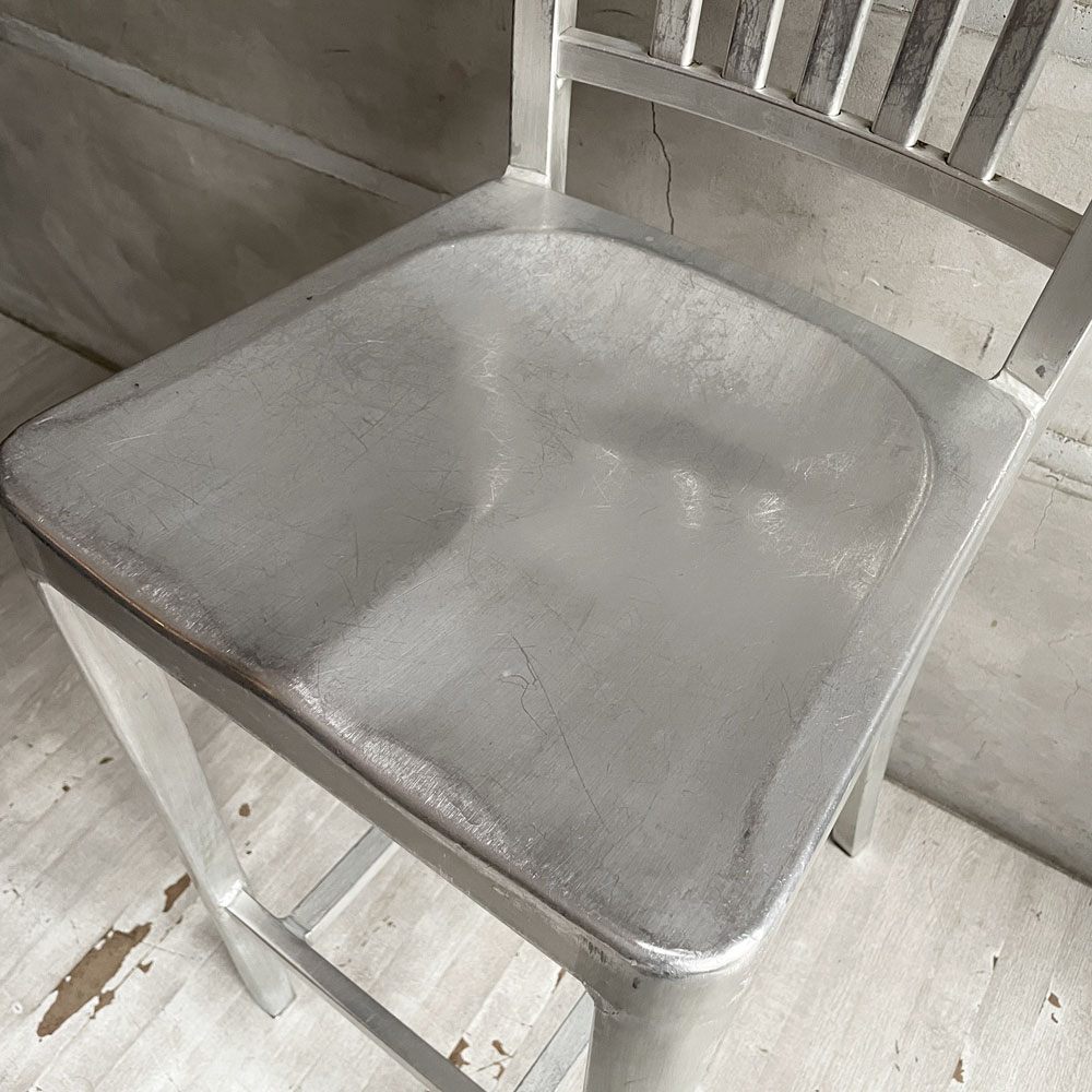 ネイビーバースツール Navy BarStool カウンターチェア ハイチェア アルミニウム インダストリアル リプロダクト品  A♪