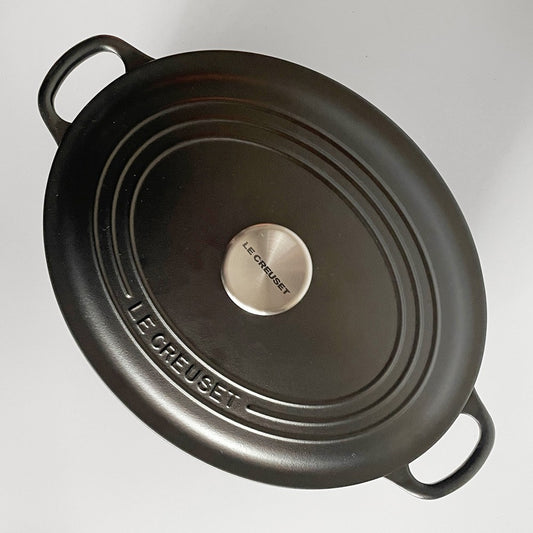 ルクルーゼ LE CREUSET ココットオーバル 両手鍋 33cm マットブラック 鋳物 フランス ■