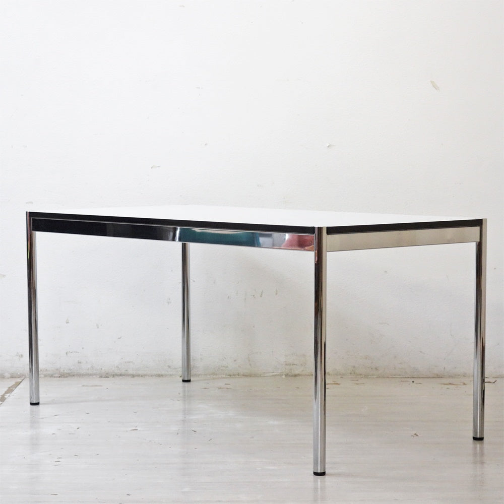 USMモジュラーファニチャー USM Haller USMハラーテーブル ワーキングデスク ダイニングテーブル W150×D75×H70cm パールグレーラミネート(ホワイト) 高さ調整機能付 ●