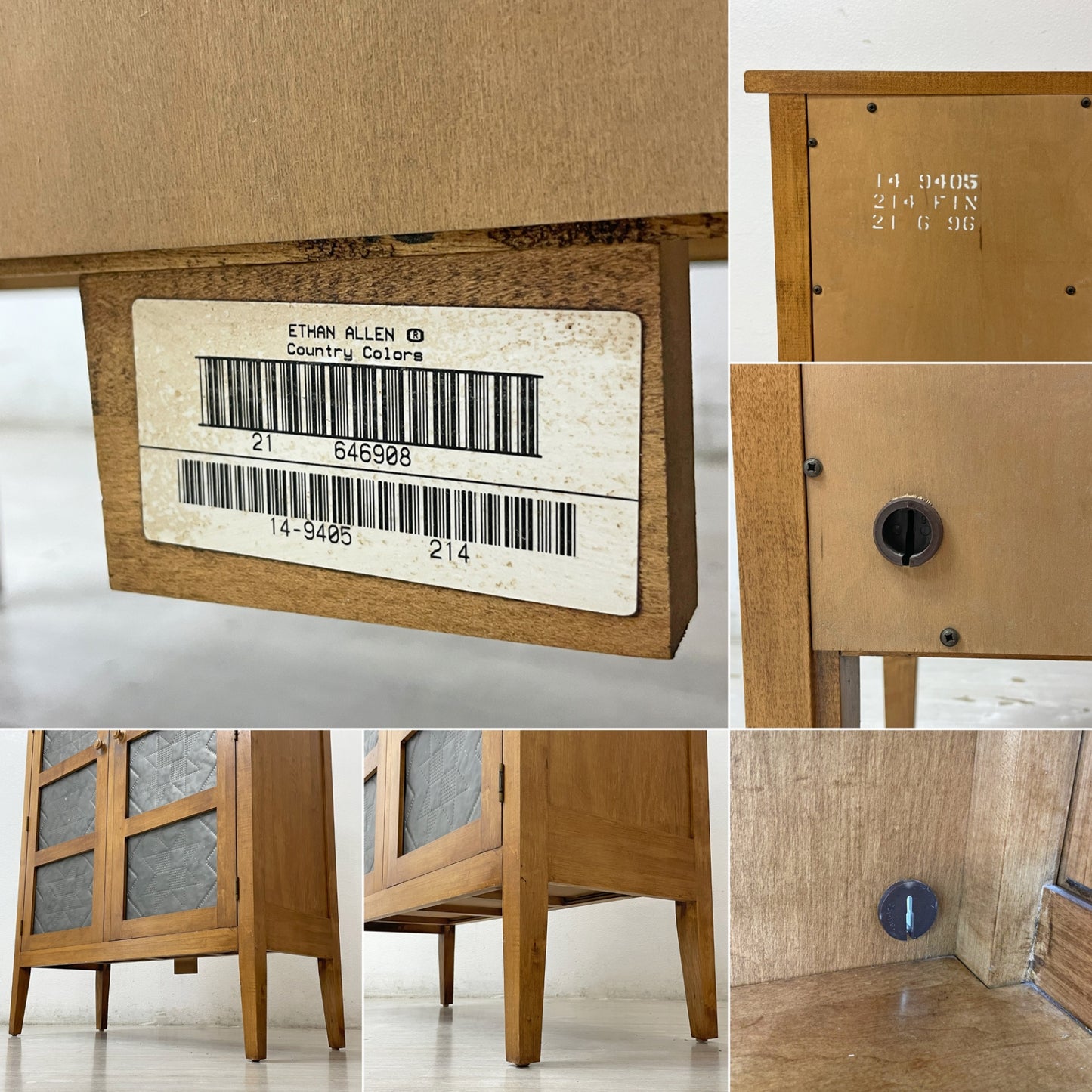 イーセンアーレン ETHAN ALLEN ビンテージ パイセーフ キャビネット Pie Safe Cabinet キッチンキャビネット 食品保管庫 パイン材 パンチングメタルドア アーリーアメリカン カントリースタイル 米国家具 ●