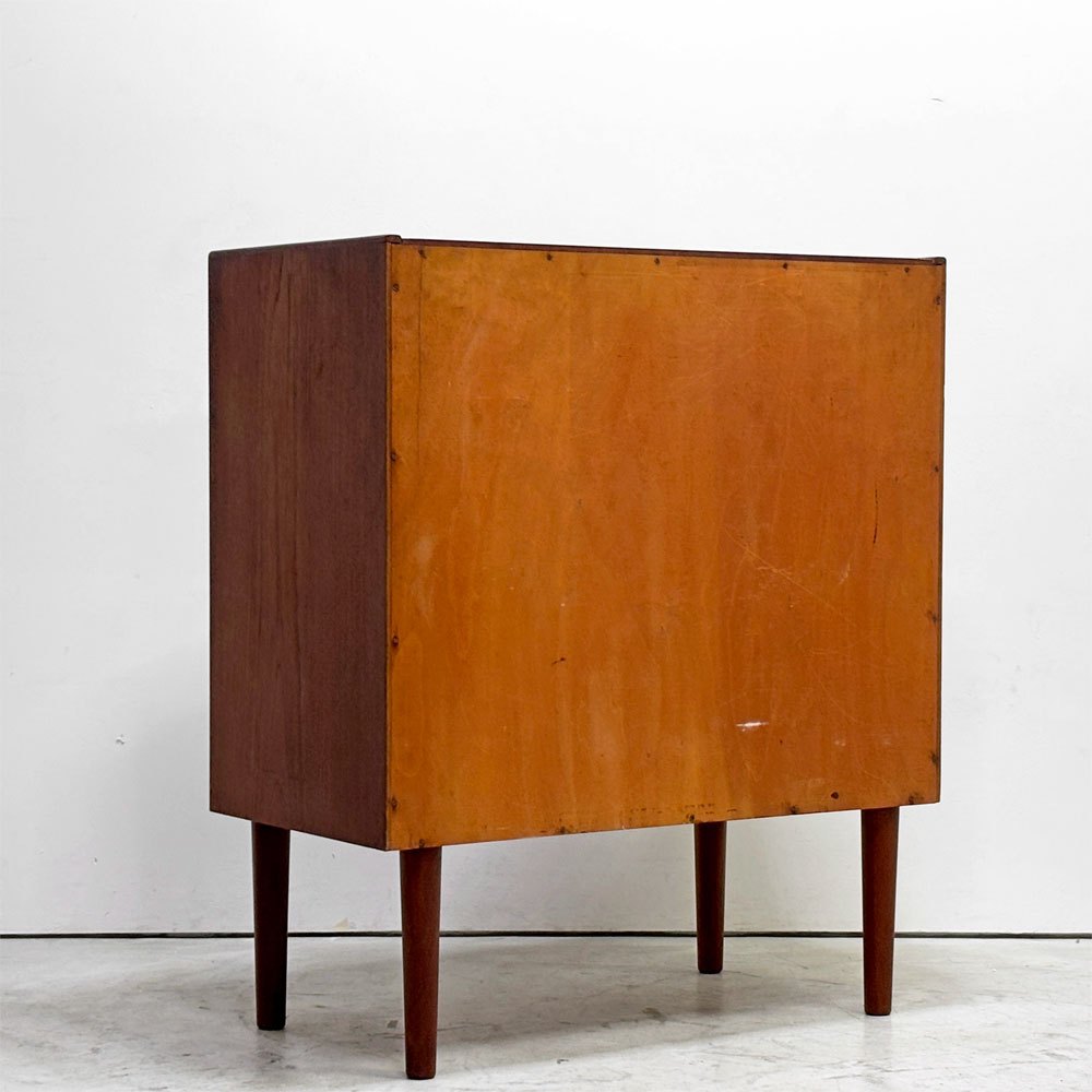 デンマークビンテージ Danish Vintage チーク材 ドレッシングチェスト 化粧台 チェスト キャビネット ドロップダウンドア 3ドロワー 北欧家具 ●