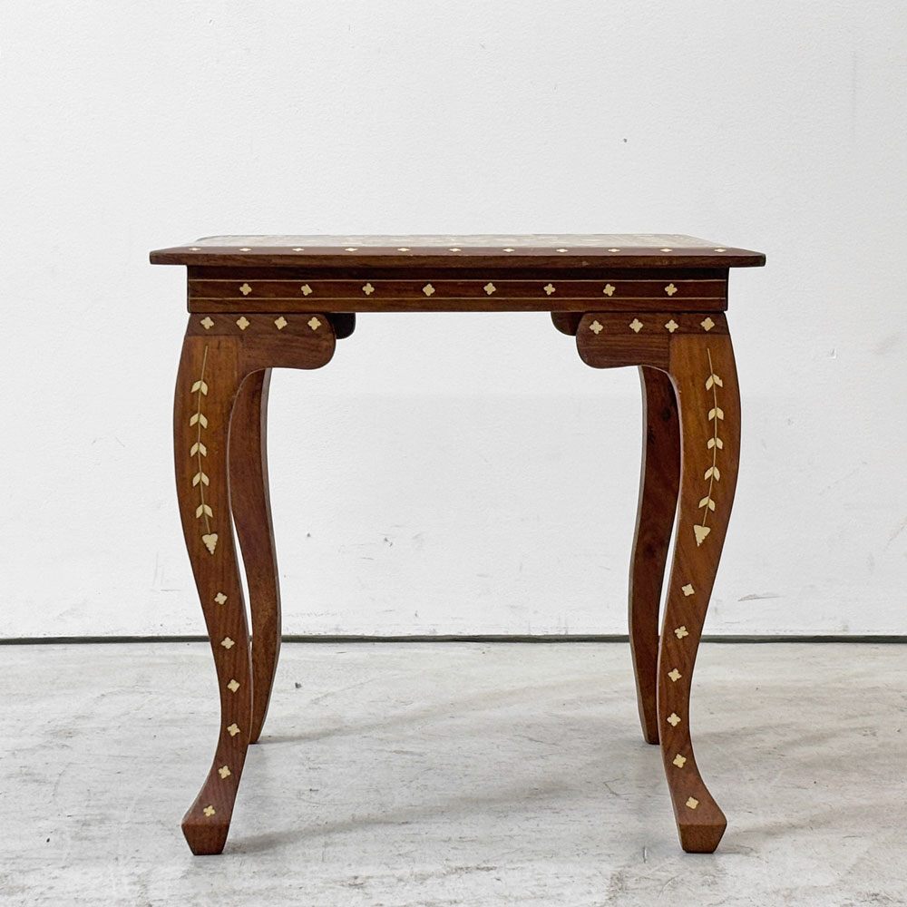 アジアンビンテージスタイル Asian Vintage Style アジアン家具 象嵌 サイドテーブル クラシカルデザイン W40cm ●