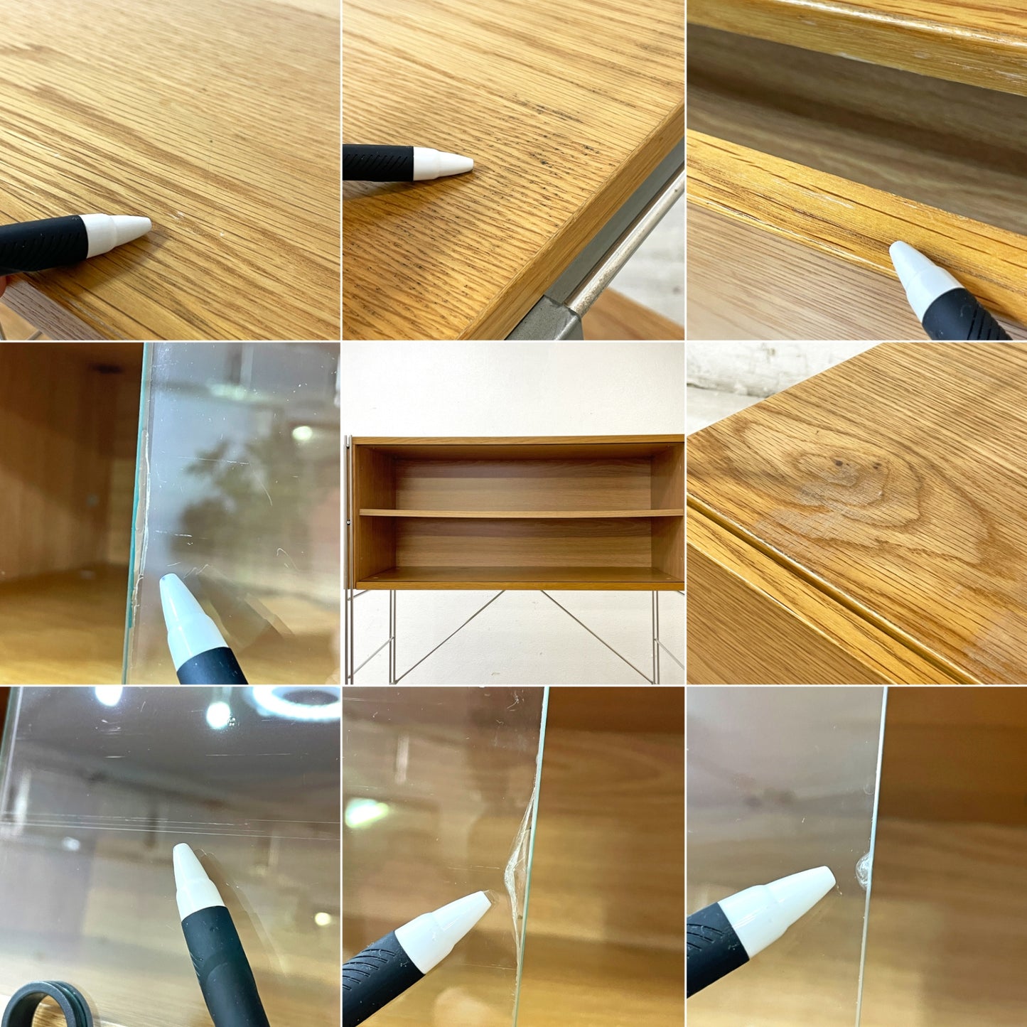 無印良品 MUJI ステンレスユニットシェルフ オーク材 食器棚 本棚 飾り棚 収納棚 H175.5cm ガラス引き戸 引出し付 ●