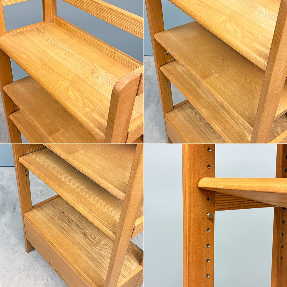 Natural Style タモ無垢材 ブックシェルフ 1ドロワー W64cm 本棚 ラック ナチュラル ◎
