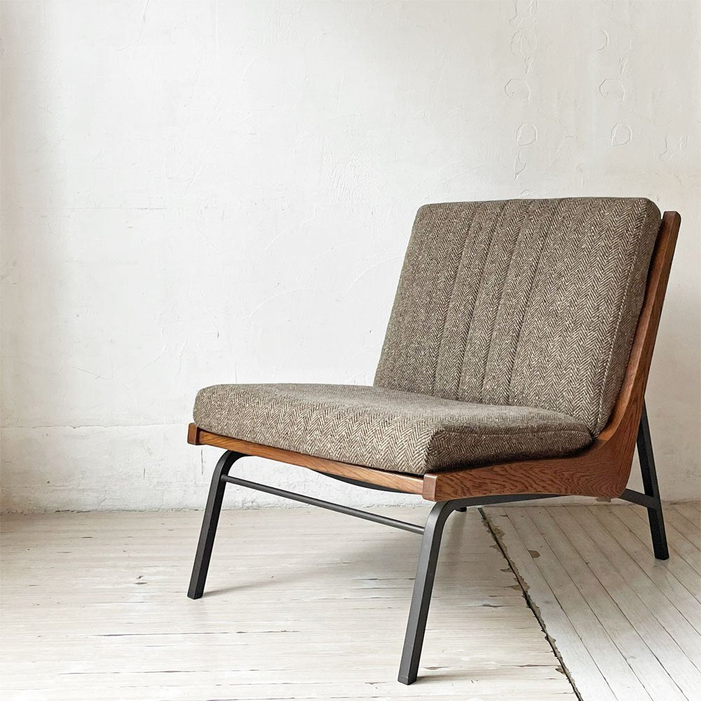 トラックファニチャー TRUCK FURNITURE ブーメランチェア BOOMERANG ナラ無垢材×スチール 1人掛けソファ 参考定価約14万円 ★