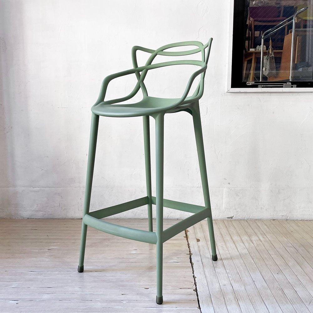 カルテル Kartell マスターズ スツール 75 Masters stool 75カウンターチェア セージグリーン フィリップ ・ スタルク Philippe Starck イタリア 定価￥76,400- B ★