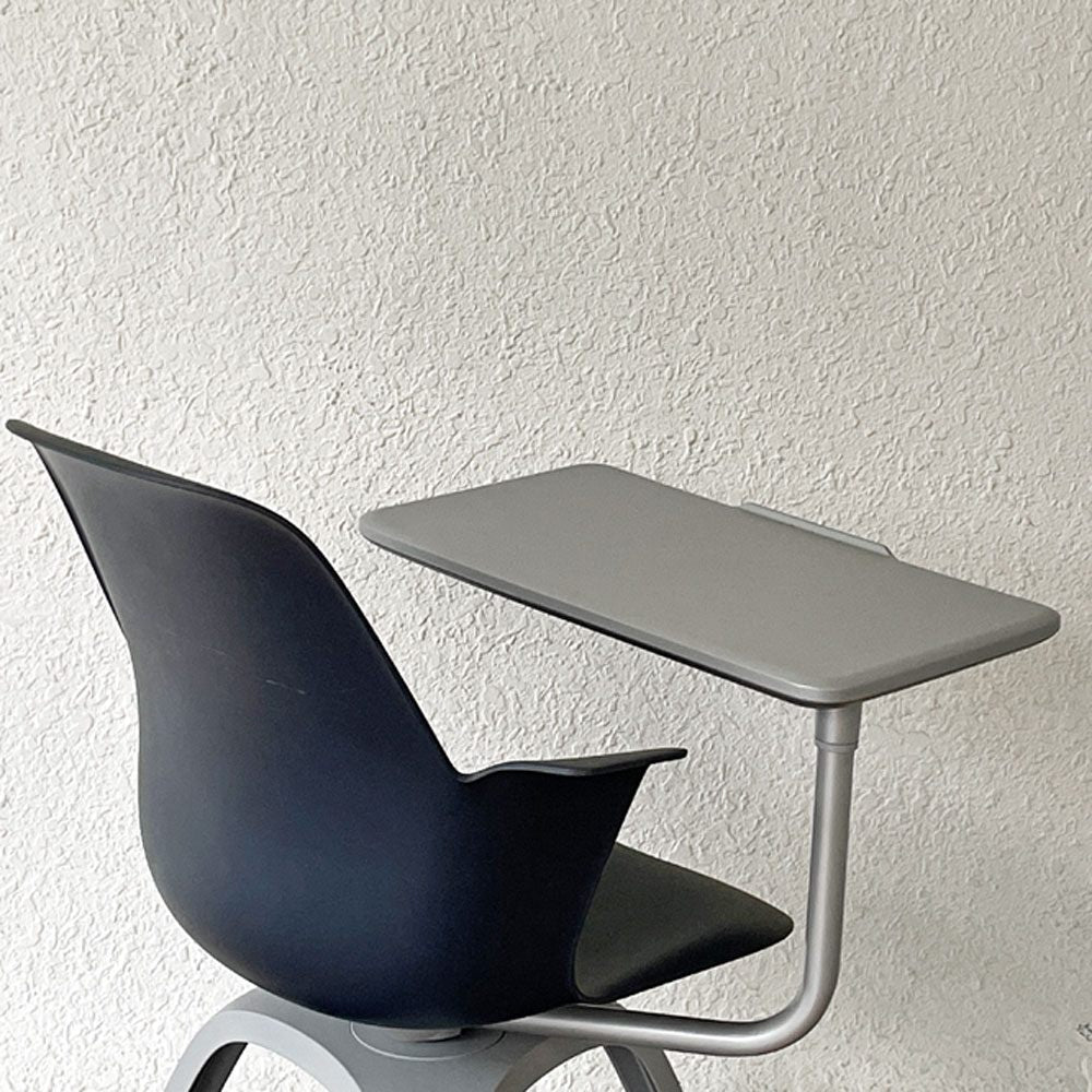 スチールケース Steelcase ノード node ミーティングチェア オフィスチェア ネイビー 可動式サイドテーブル＆キャスター付 ◇