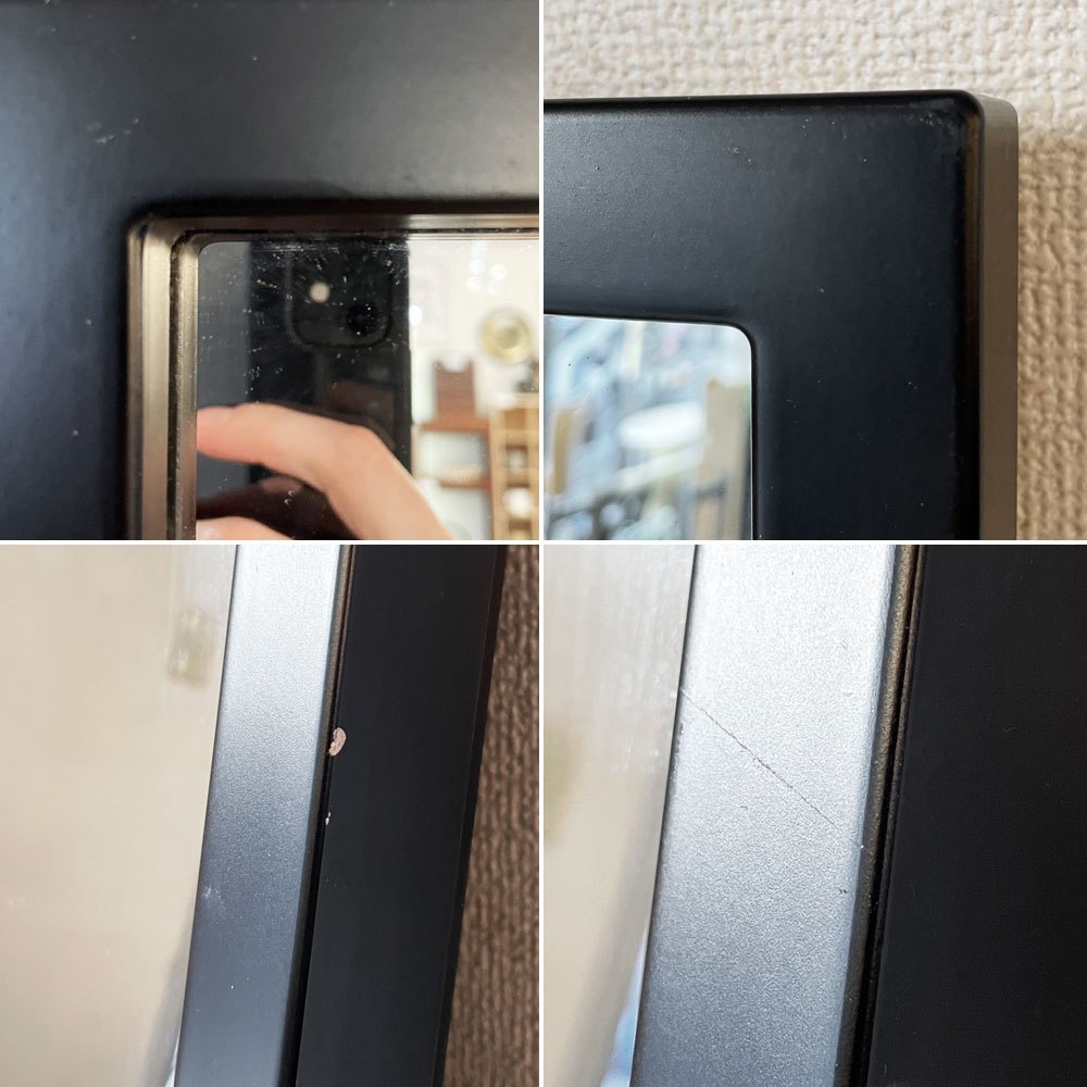 カルテル Kartell ウォールミラー Model 4727 ブラック スクエア 50×50cm アンナ・カステッリ・フェリエーリ Anna Castelli Ferrieri イタリア ビンテージ ◎