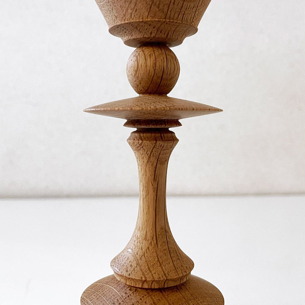市川岳人 Takehito Ichikawa 燭台 飾台 オーク材 H17.5cm 木工作家 現代作家 B ◎