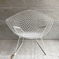ノル Knoll ビンテージ ダイヤモンドチェア Diamond Chair ハリー・ベルトイア Harry Bertoia ホワイトフレーム シートパッド付 ミッドセンチュリー ♪