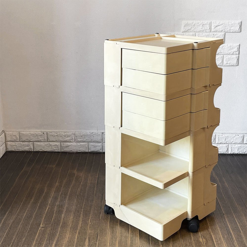 ビーライン B-LINE ボビーワゴン BOBY WAGON ホワイト 4段4トレー ジョエ・コロンボ Joe Colombo イタリア MoMA ミッドセンチュリー 現状品◎