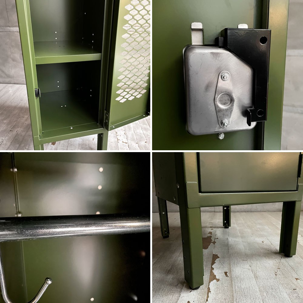 WHOLE EQUIPMENT CATALOG ジェネラルスチールロッカー シングル カーキ スチールキャビネット インダストリアル 店舗什器 廃番 ♪